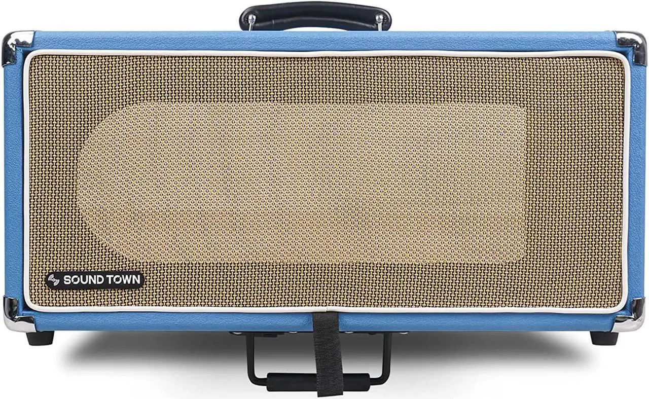 Alt view image 3 of 7 - Sound Town Vintage 4U Amp Rack Case, 12.5" Depth with Rubber Feet, Dust Cover, Kickstand, Beau Blue (STVRC-4BL)