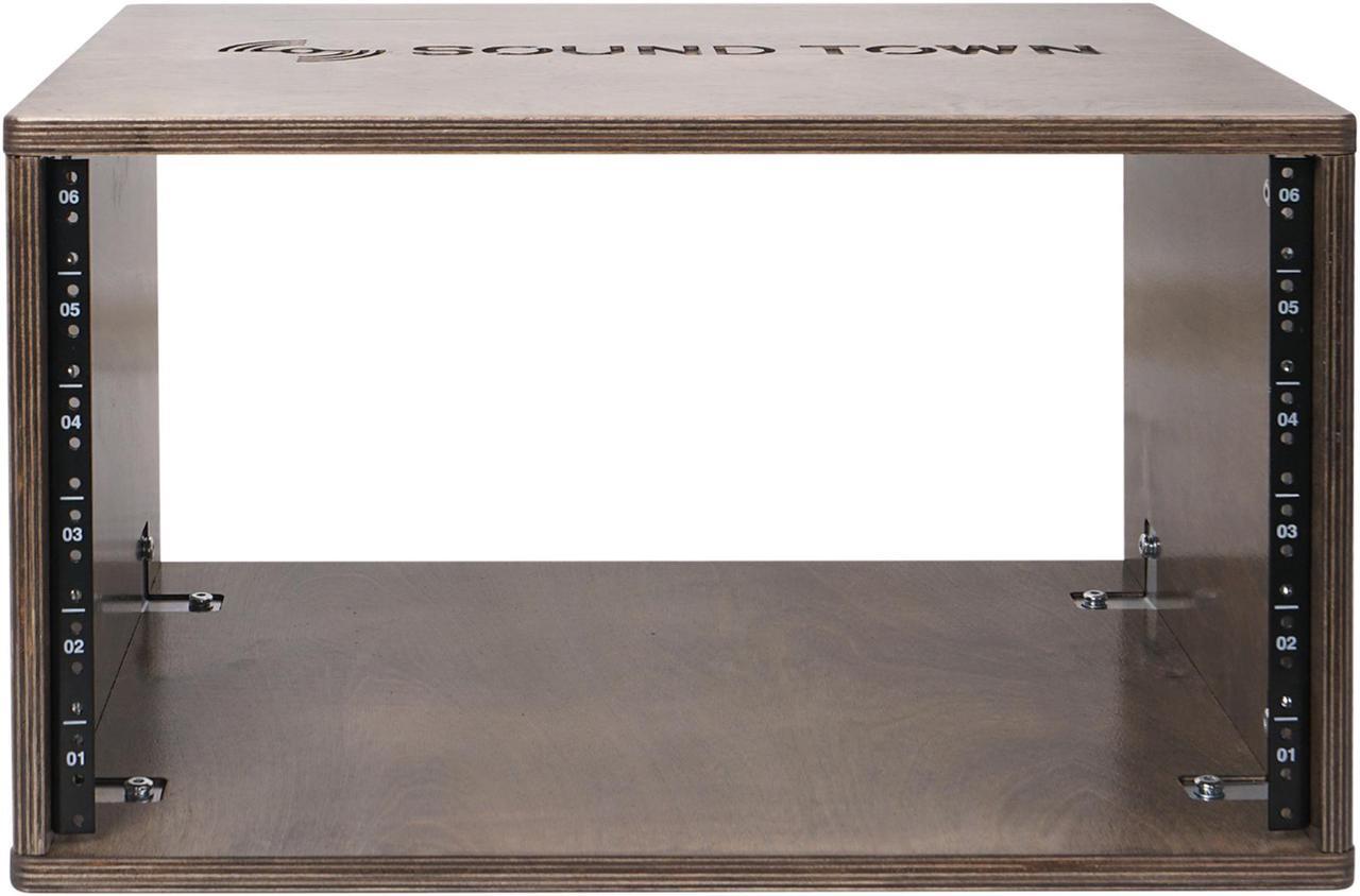Alt view image 2 of 6 - Sound Town DIY 6U Studio Rack with Baltic Birch Plywood, Weathered Grey (SDRK-Y6B)