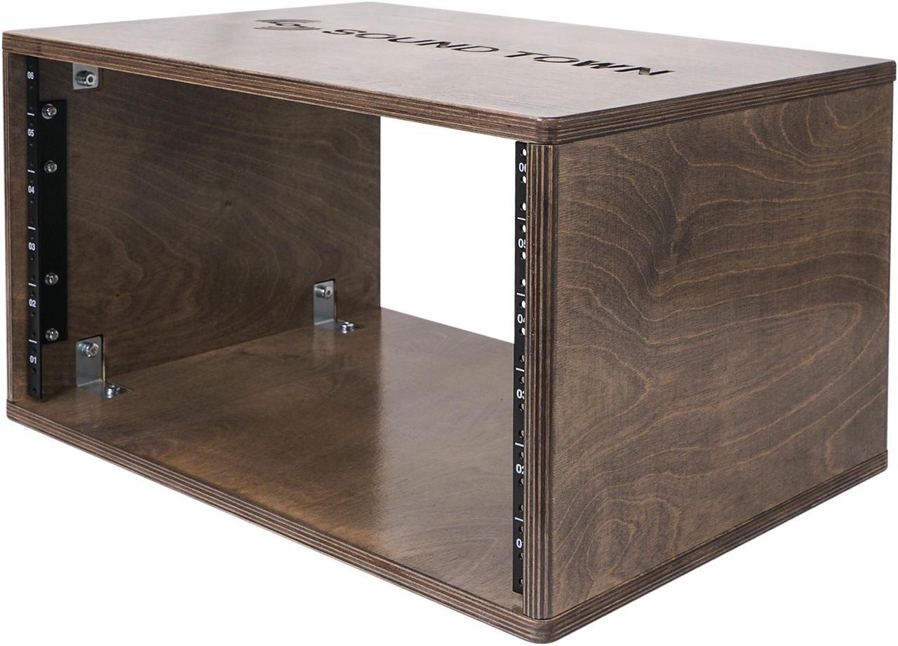 Alt view image 4 of 6 - Sound Town DIY 6U Studio Rack with Baltic Birch Plywood, Weathered Grey (SDRK-Y6B)
