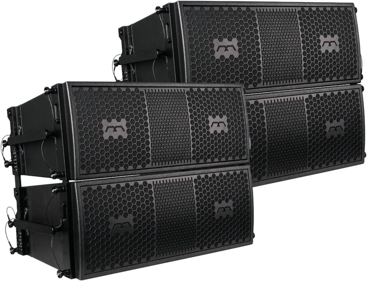 Main image of Sound Town Mode Audio Series 2 Pairs of 2 x 8 Line Array Loudspeakers, with Italian Neodymium Compression Driver, Plywood, Full-Range/Bi-Amp Switchable, Aluminum Side Handles,Black (FILA-208-2PAIRS)