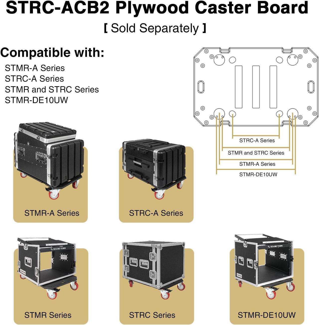 Alt view image 7 of 7 - Sound Town Lightweight and Compact 4U ATA ABS Rack Case, with Slant Mixer Top, 21" Depth, 10U Top and 4U Side Spaces (STMR-A10X4U)
