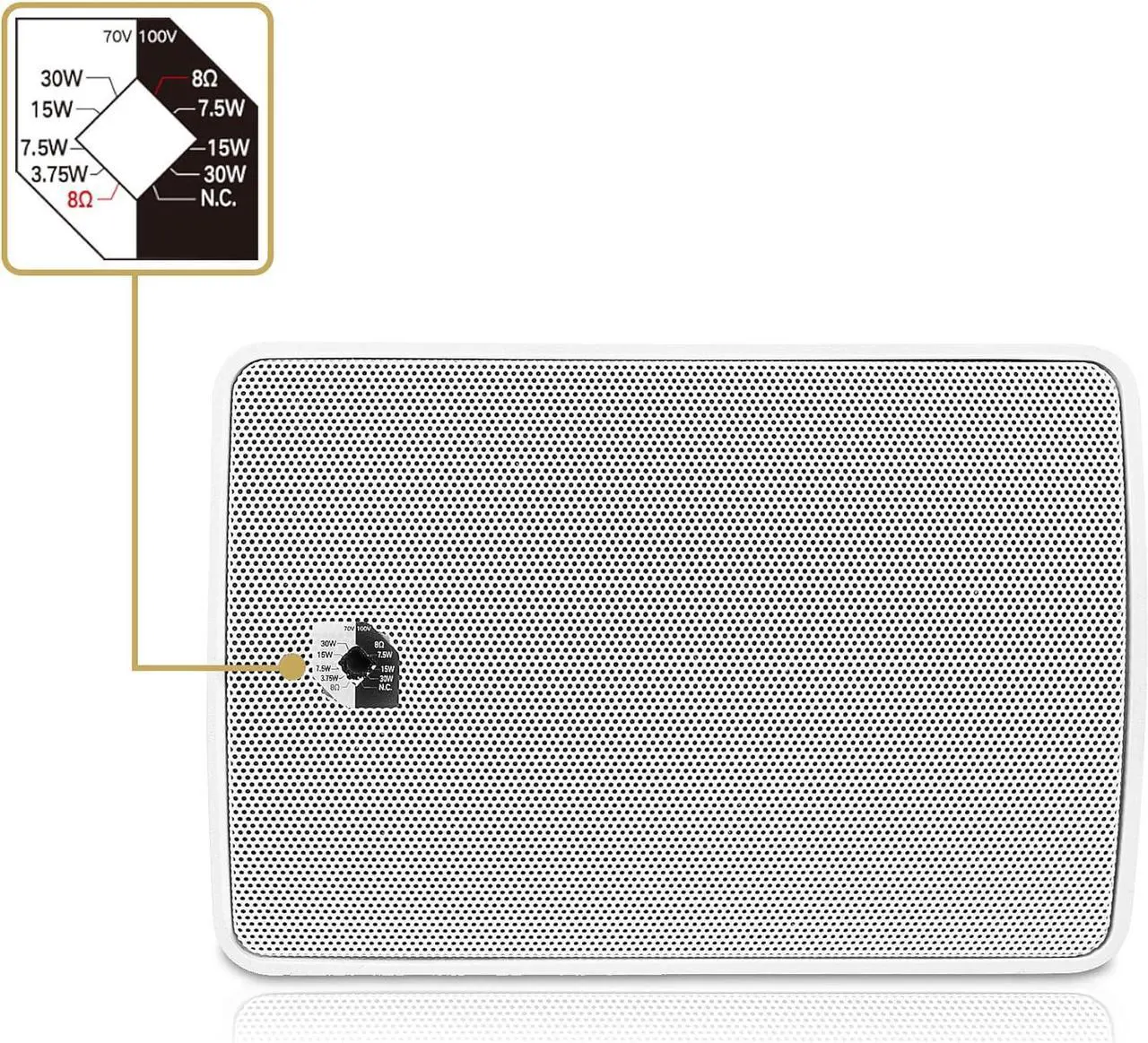 Alt view image 5 of 7 - Sound Town Commercial Restaurant Bluetooth Amplifier + Surface-Mount Speaker Set, with One 6-Zone 70V/100V Amplifier with Bluetooth, 6 x 4.5-Inch Surface-Mount Speakers, White (PAC180X6TV4W)