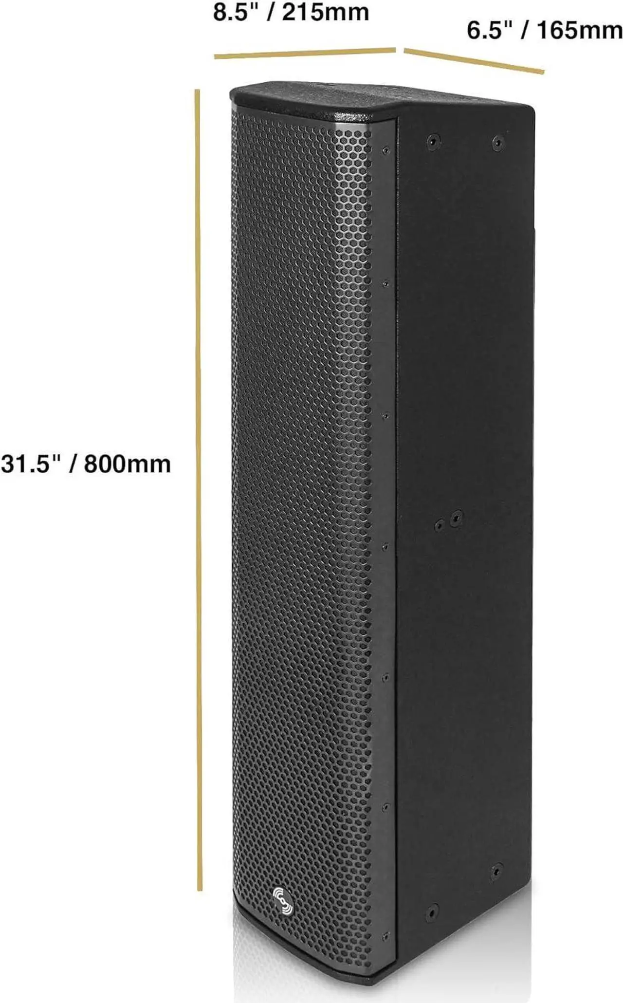 Alt view image 3 of 7 - Sound Town High-Power 900W Passive Column Line Array Speaker with 4x5-Inch Woofers, Dual Compression Drivers, Birch Plywood, Wall Mount for Installations, Conference, Black (CARPO-P6B)