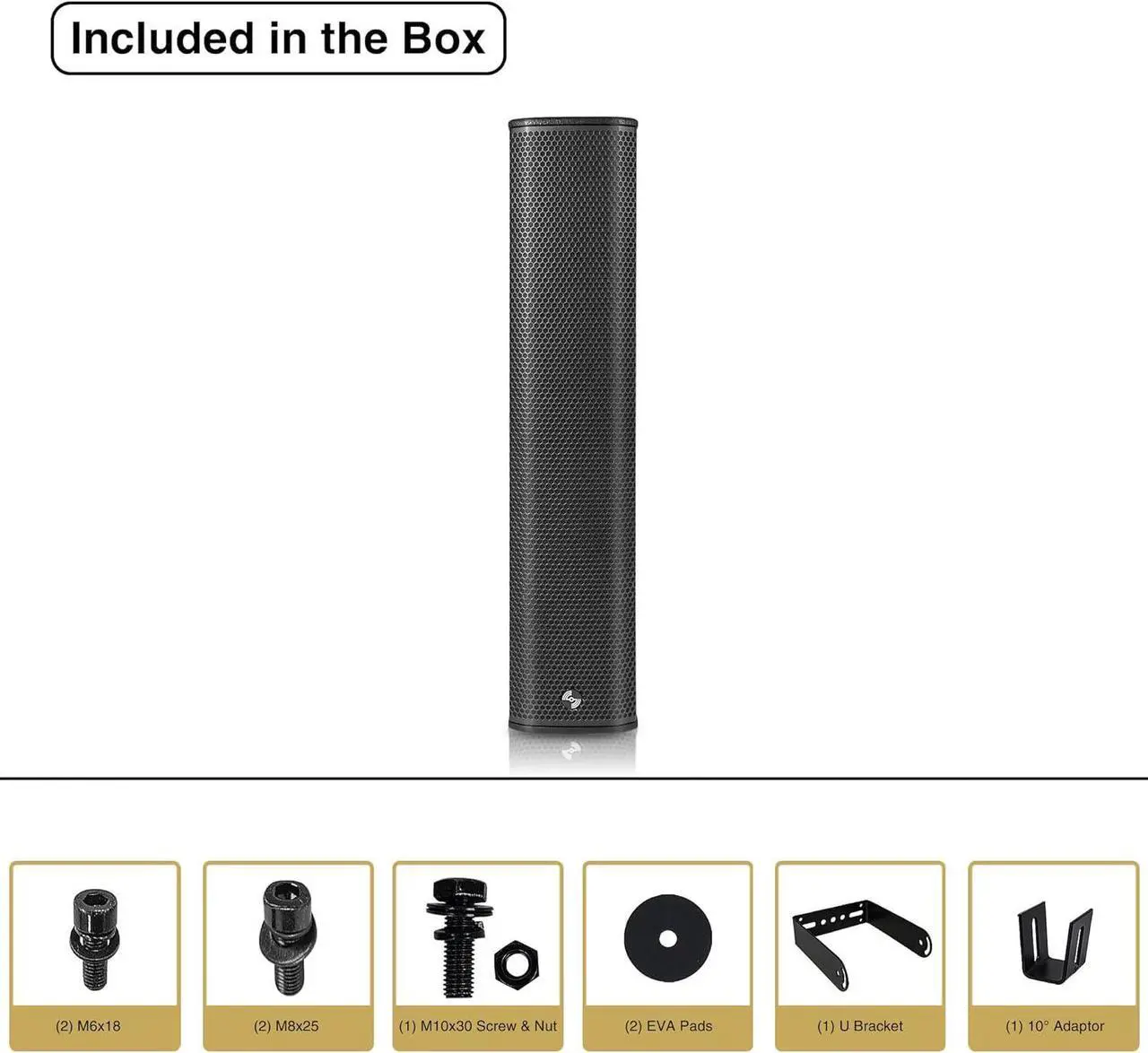 Alt view image 7 of 7 - Sound Town High-Power 900W Passive Column Line Array Speaker with 4x5-Inch Woofers, Dual Compression Drivers, Birch Plywood, Wall Mount for Installations, Conference, Black (CARPO-P6B)