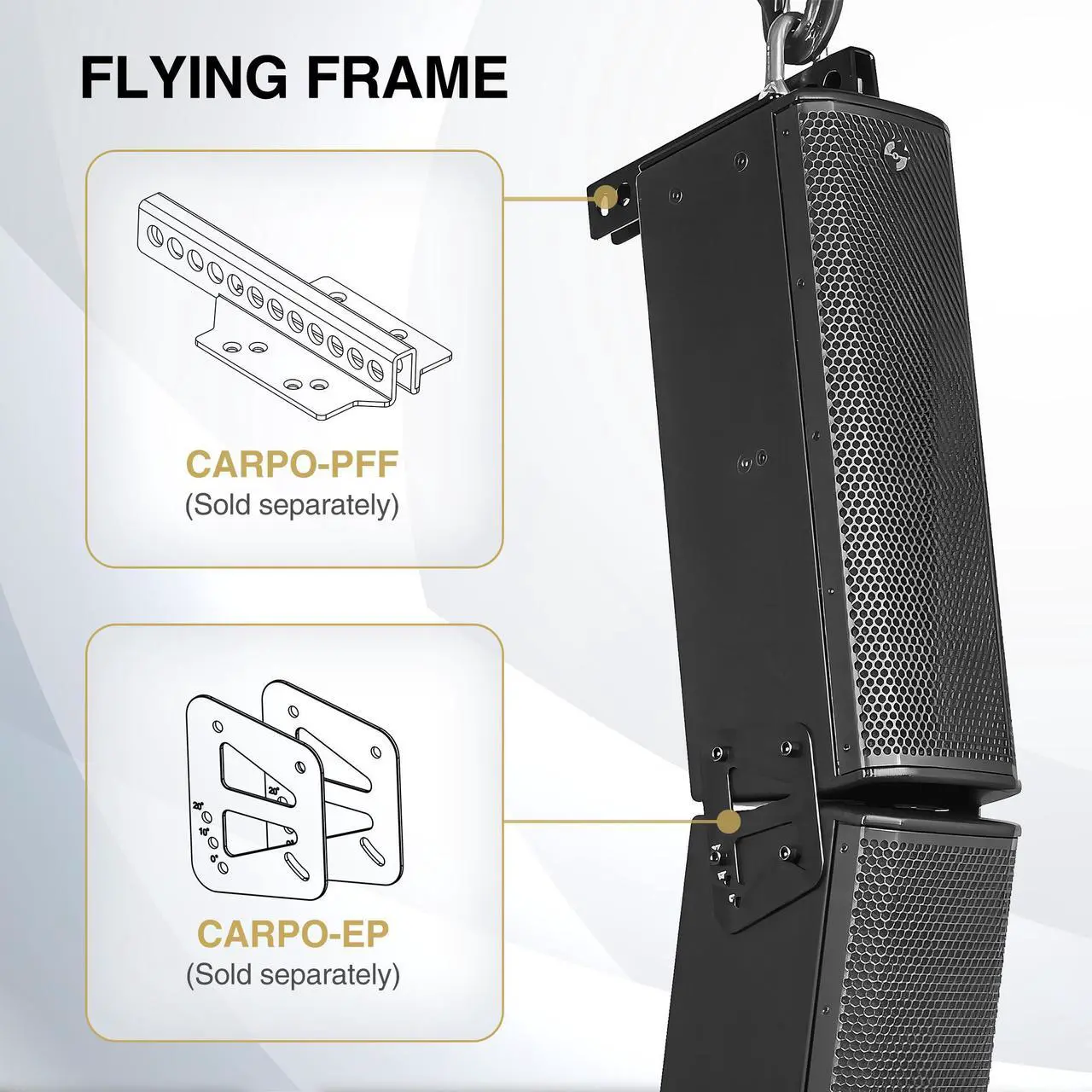 Alt view image 5 of 7 - Sound Town High-Power 900W Passive Column Line Array Speaker with 4x5-Inch Woofers, Dual Compression Drivers, Birch Plywood, Wall Mount for Installations, Conference, Black (CARPO-P6B)