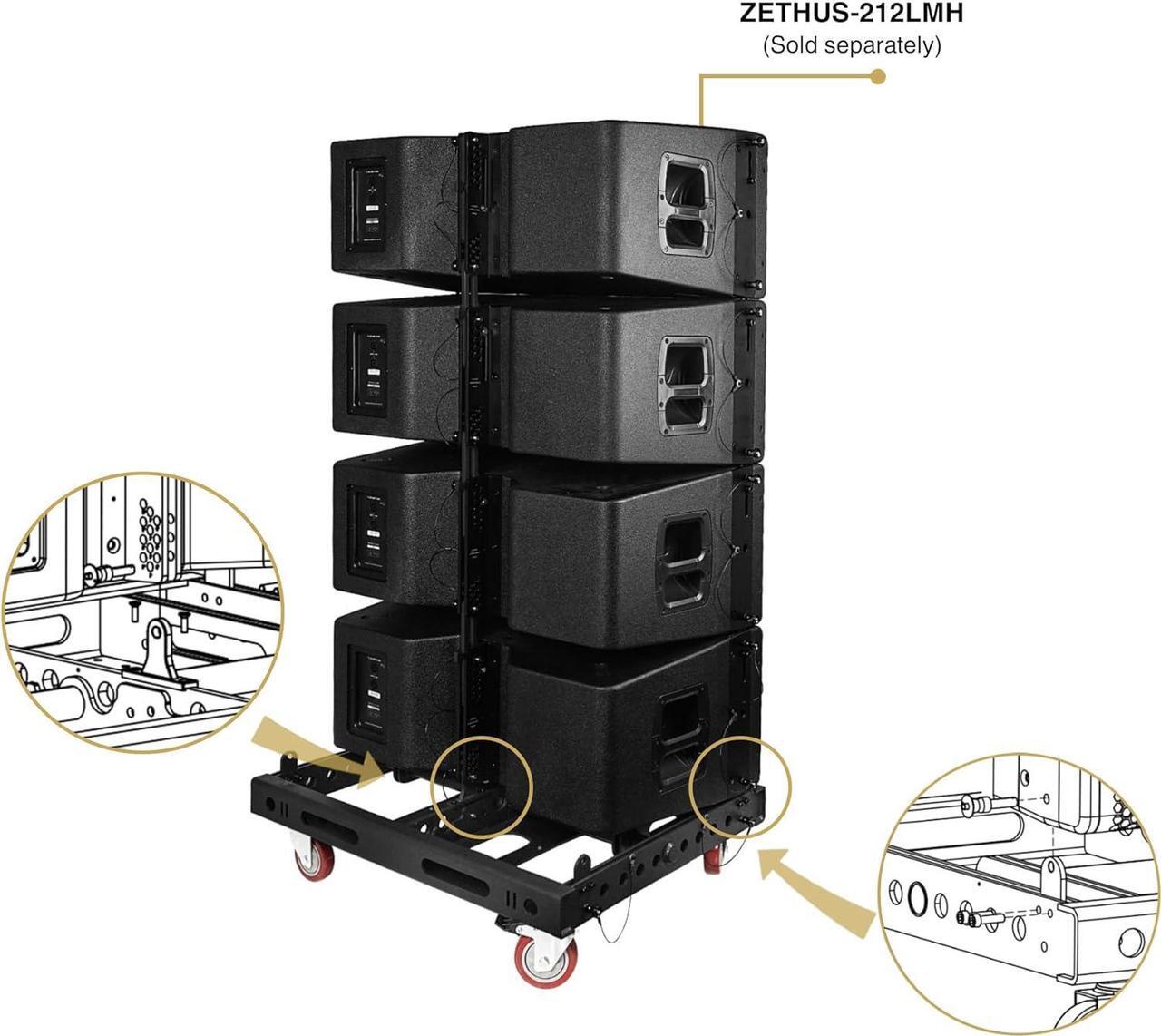 Alt view image 5 of 6 - Sound Town ZETHUS Series Flying/Caster/Stacking Frame for ZETHUS-212LMH Line Array Speakers, Multi-Functional Design (ZETHUS-212FF)