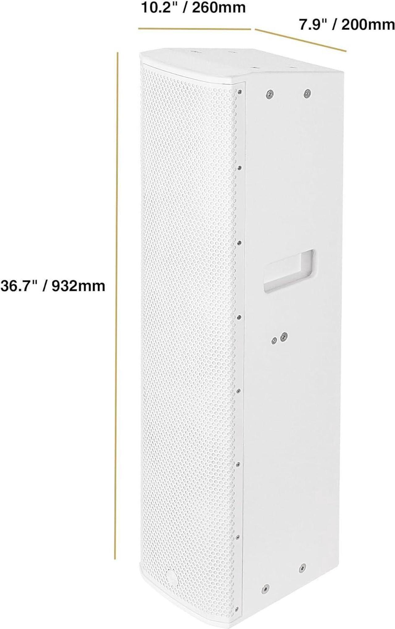 Alt view image 3 of 7 - Sound Town High-Power Powered Column Line Array Speaker with 4x6.5-Inch Woofers, Dual Compression Drivers, Class-D w/DSP, TWS, Birch Plywood, Wall Mount for Conference, White (CARPO-K8WPW)