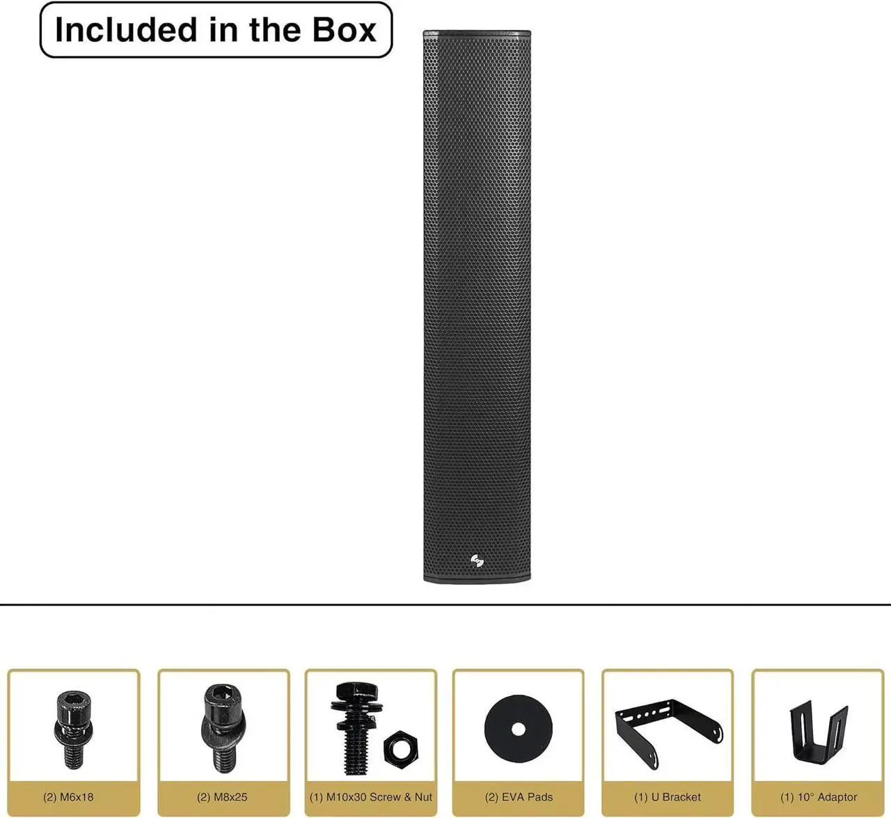 Alt view image 6 of 7 - Sound Town High-Power Powered Column Line Array Speaker with 6x5-Inch Woofers, Dual Compression Drivers, Class-D w/DSP, TWS, Birch Plywood, Wall Mount for Conference, Black (CARPO-K12PW)