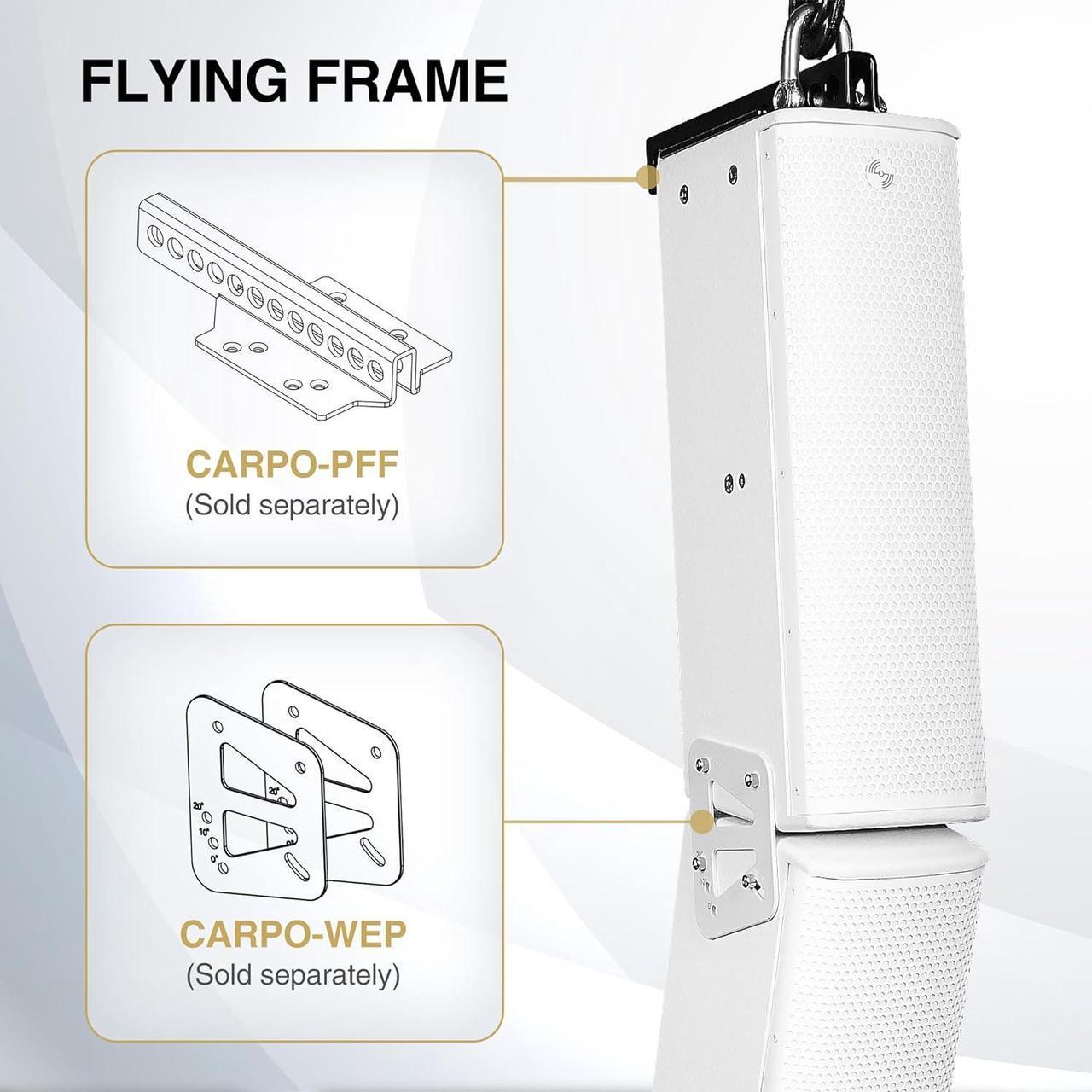 Alt view image 5 of 7 - Sound Town High-Power Powered Column Line Array Speaker with 6x5-Inch Woofers, Dual Compression Drivers, Class-D w/DSP, TWS, Birch Plywood, Wall Mount for Conference, White (CARPO-K12WPW)