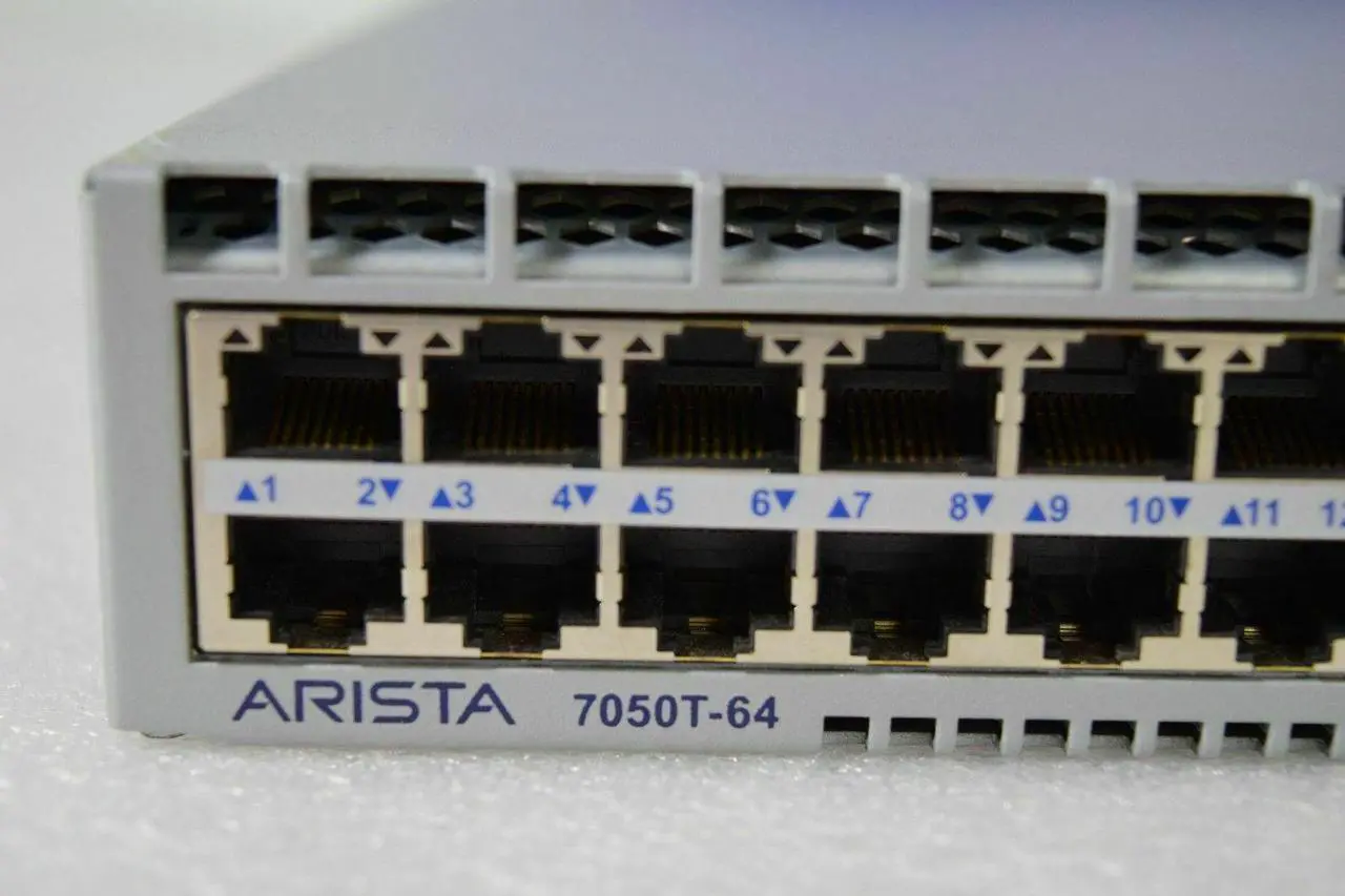 Alt view image 2 of 6 - Arista DCS-7050TX-64-R 48x RJ45 1/10GBASE-T 4x QSFP+ Switch R-F Air 2x AC PSU HSS
