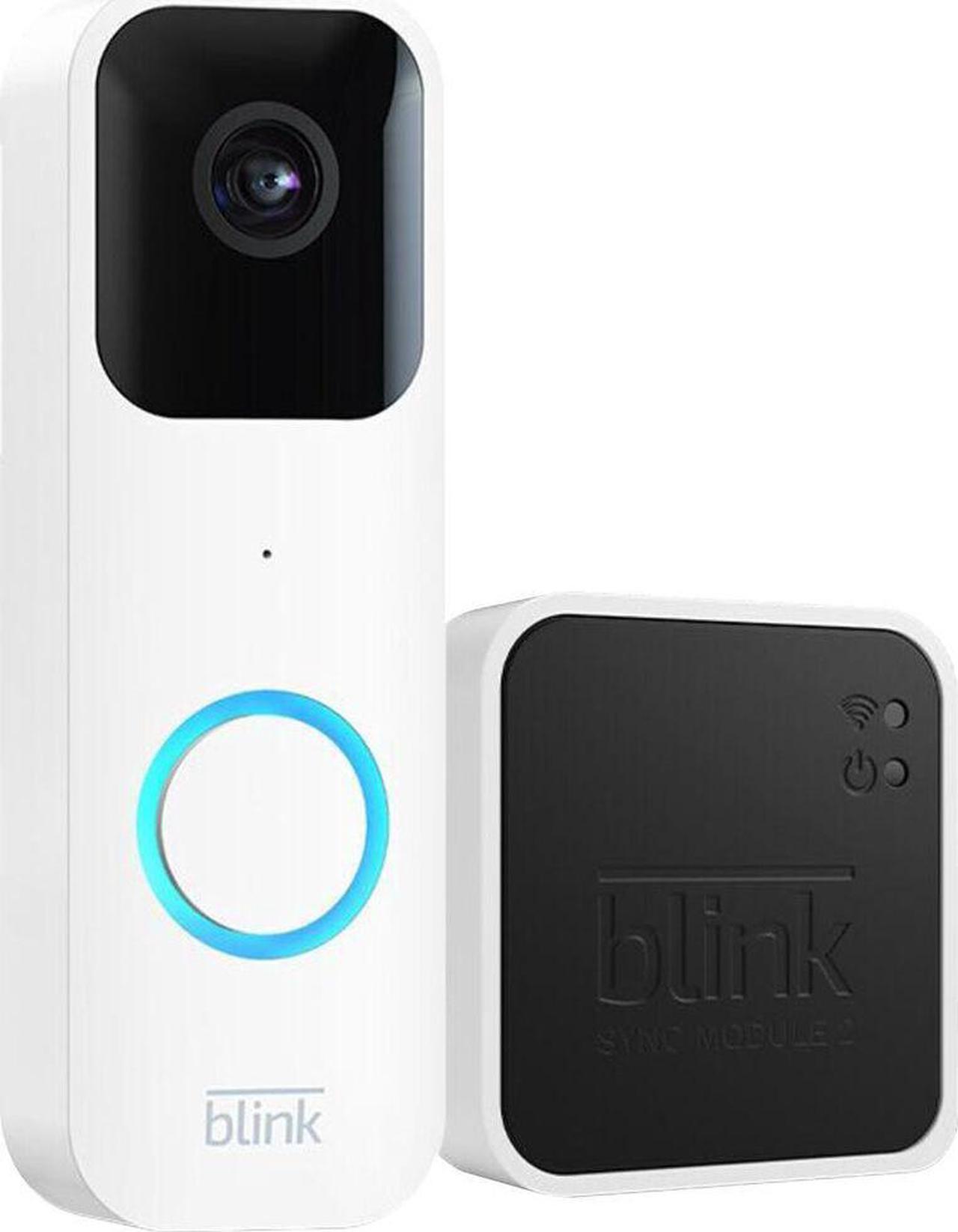 BLINK - VIDEO DOORBELL + SYNC MODULE 2 - WIRED OR WIRE FREE, TWO WAY AUDIO, HD VIDEO AND ALEXA ENABLED - WHITE