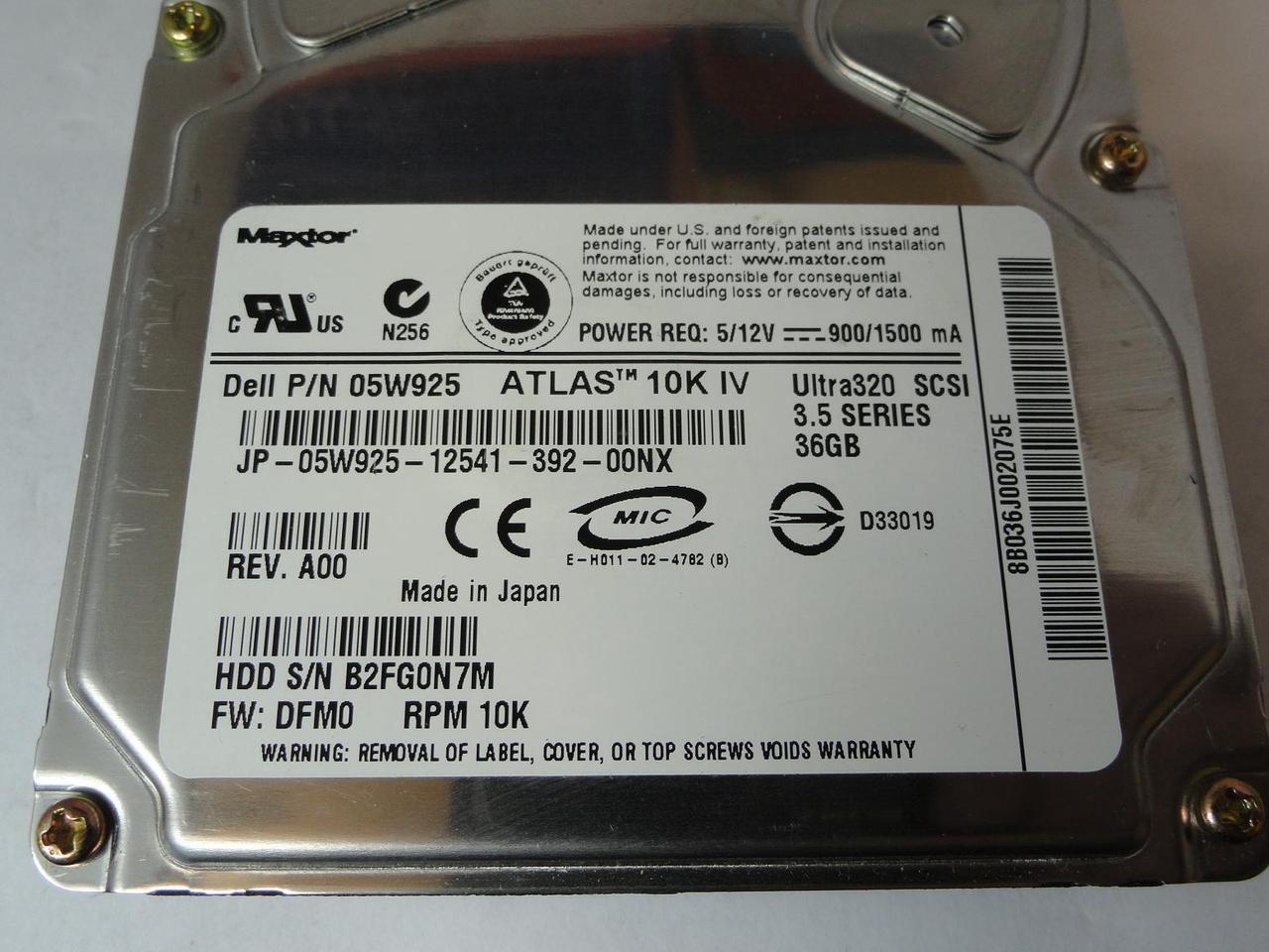 Alt view image 4 of 4 - Maxtor 8B036J0 Atlas 10K IV 36.70 GB Hard Drive - 3.5" Internal - SCSI (Ultra320 SCSI)