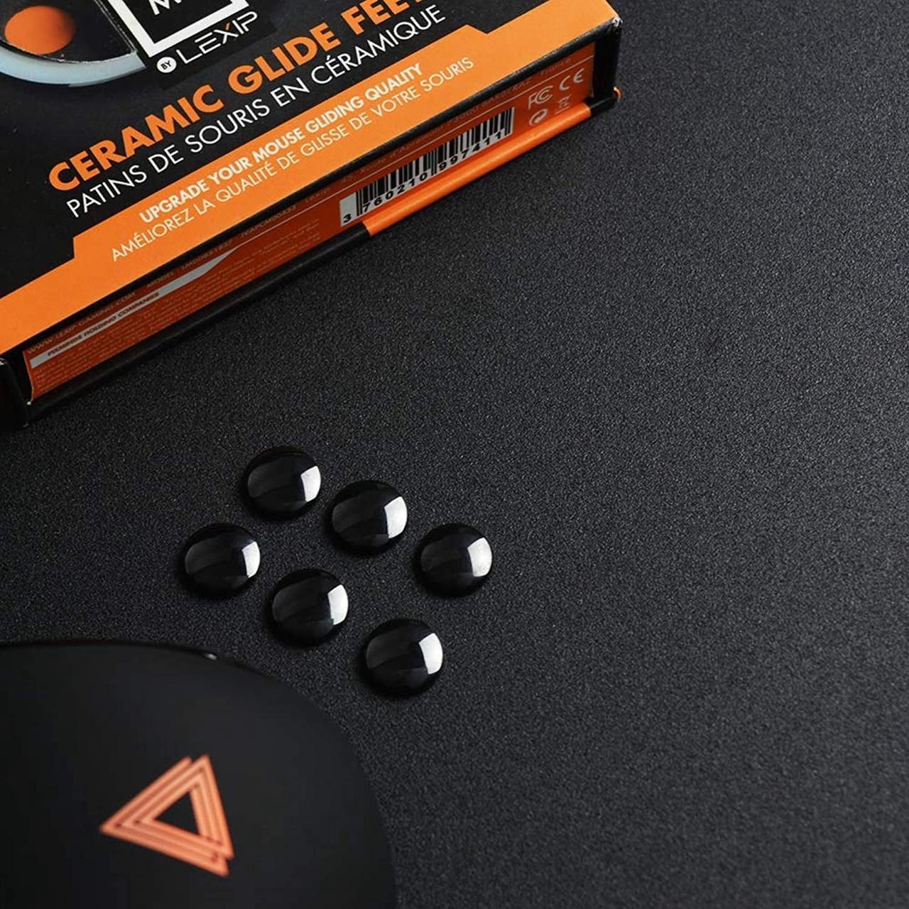 Alt view image 5 of 7 - Lexip Mo42 Mouse Upgrade Kit - Ceramic Glide Feet - Mouse Pads, Black