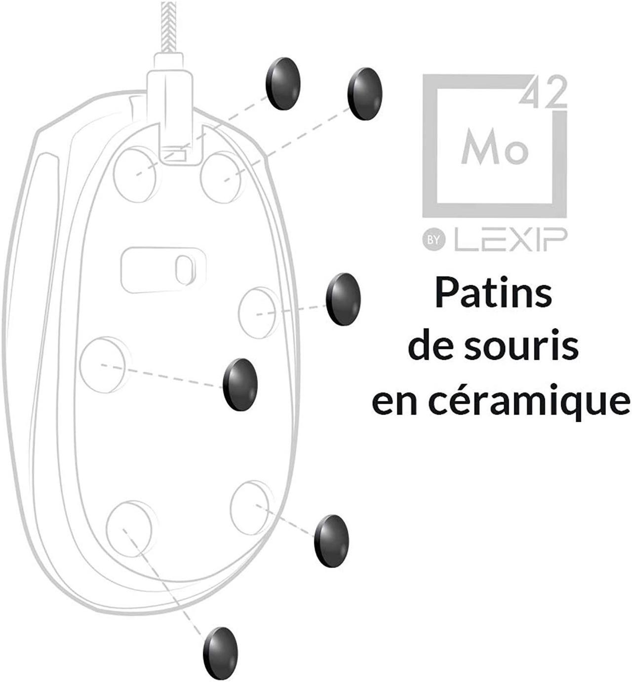 Main image of Lexip Mo42 Mouse Upgrade Kit - Ceramic Glide Feet - Mouse Pads, Black