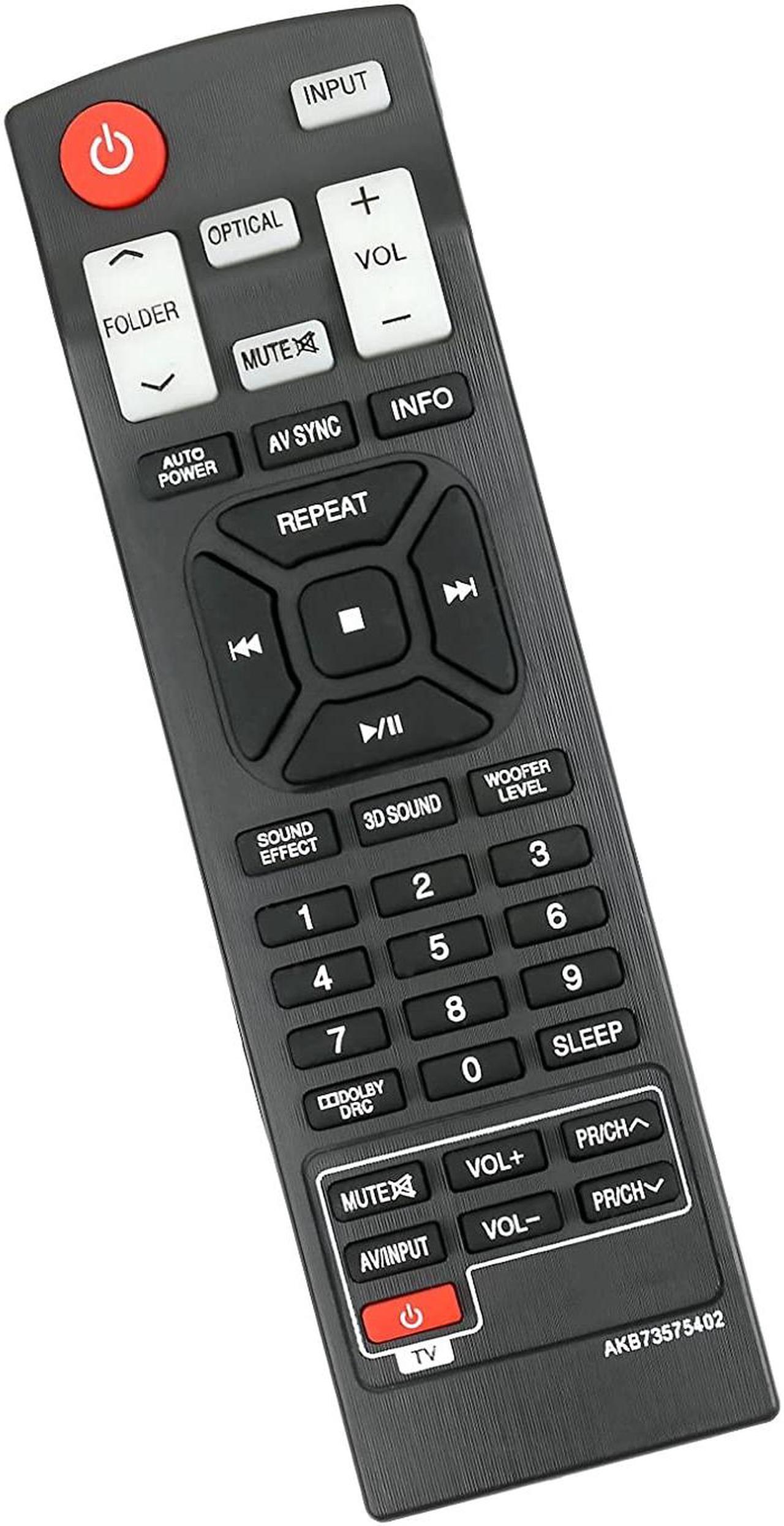 Alt view image 3 of 3 - New AKB73575402 Replace Remote Control fit for LG Sound Bar NB2420A NB2520A NB2530A NB3520A NB3530A NB3730A NB3531A NB3532A S33A1-D Home Theater Soundbar System