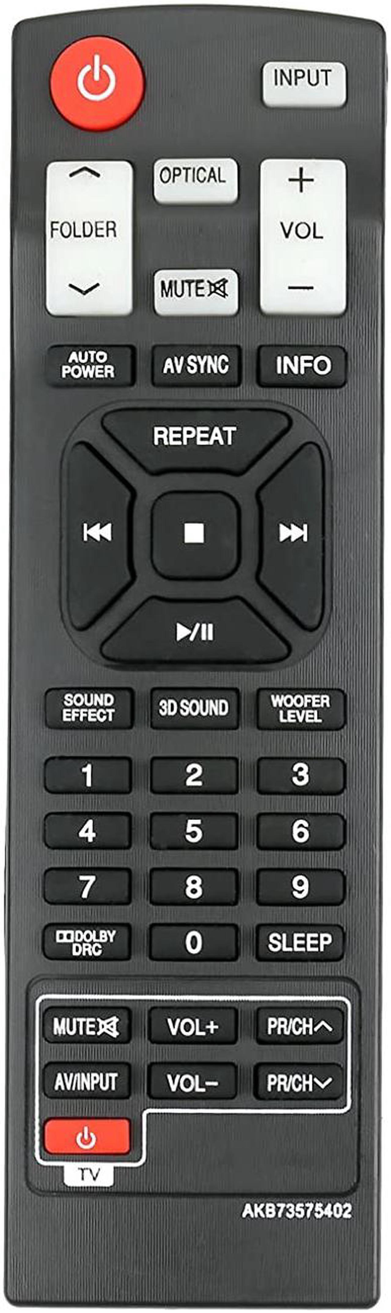 Alt view image 2 of 3 - New AKB73575402 Replace Remote Control fit for LG Sound Bar NB2420A NB2520A NB2530A NB3520A NB3530A NB3730A NB3531A NB3532A S33A1-D Home Theater Soundbar System