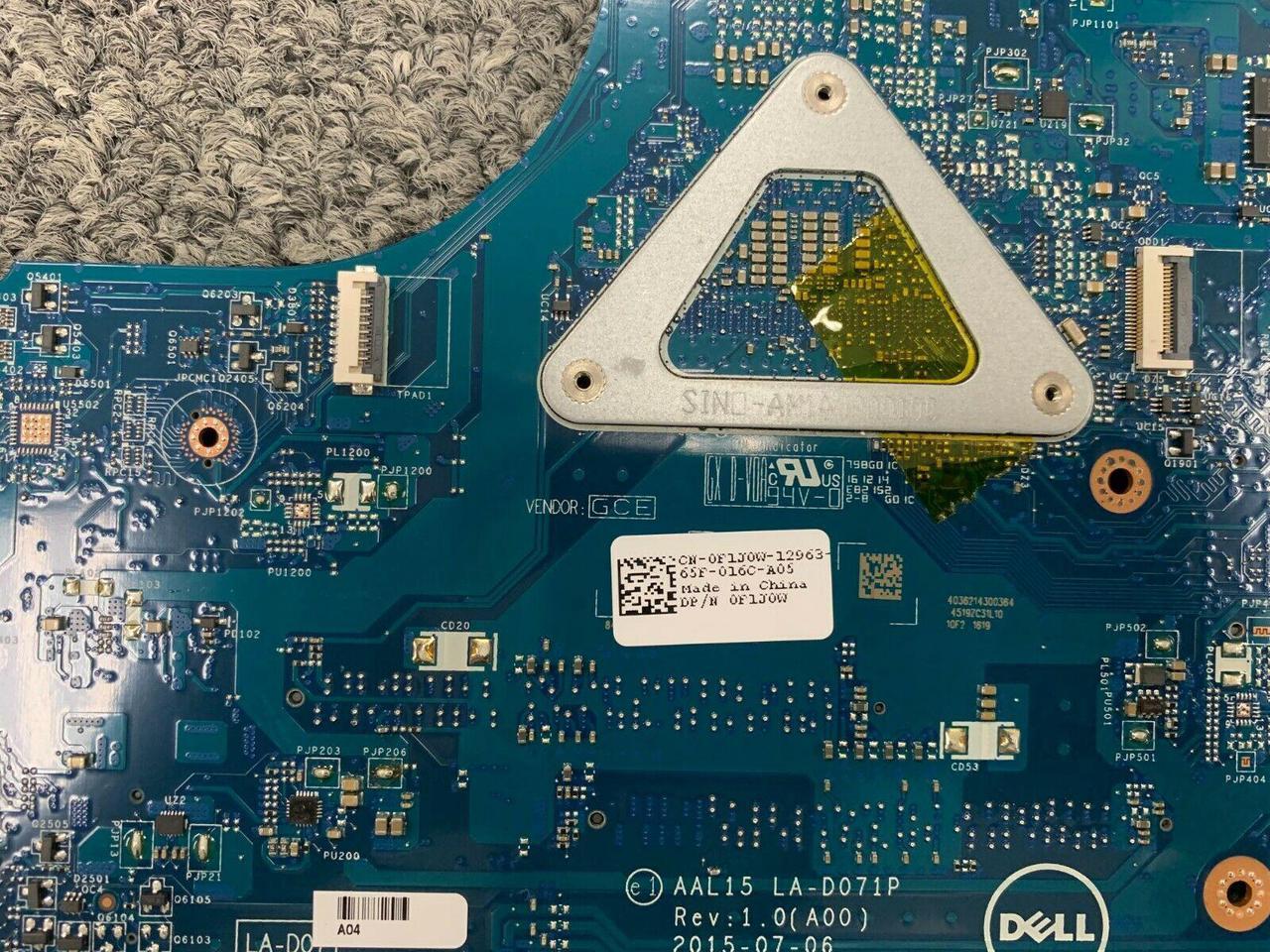 Alt view image 11 of 11 - Dell OEM Inspiron 5559 17 5759 System Board AMD Radeon  Motherboard F1J0W