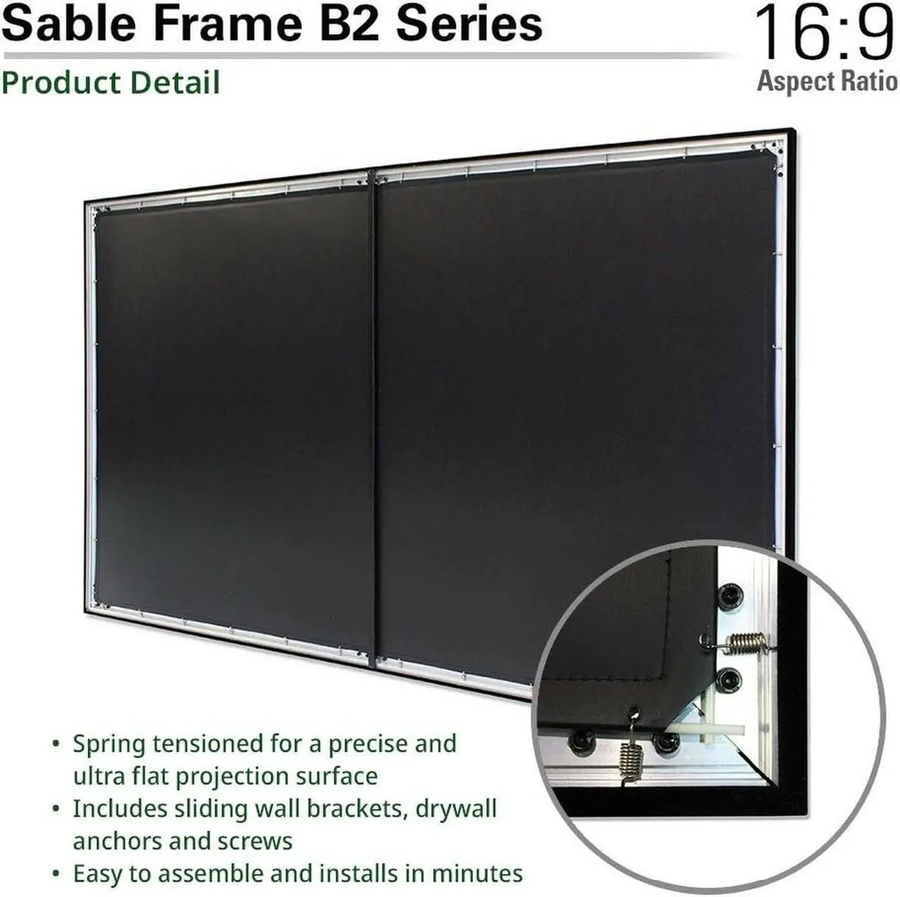 Alt view image 18 of 20 - Elite Screens Sable Frame B2, 120-INCH Diag. 16:9, Active 3D 4K / 8K Ultra HD Fixed Frame Home Theater Projection Projector Screen with Kit, SB120WH2