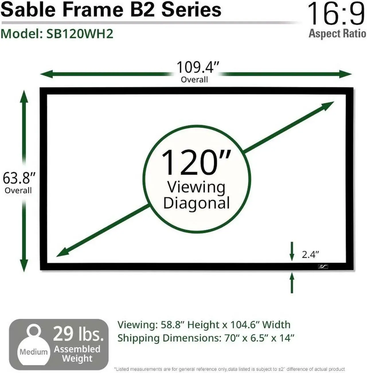 Alt view image 19 of 20 - Elite Screens Sable Frame B2, 120-INCH Diag. 16:9, Active 3D 4K / 8K Ultra HD Fixed Frame Home Theater Projection Projector Screen with Kit, SB120WH2