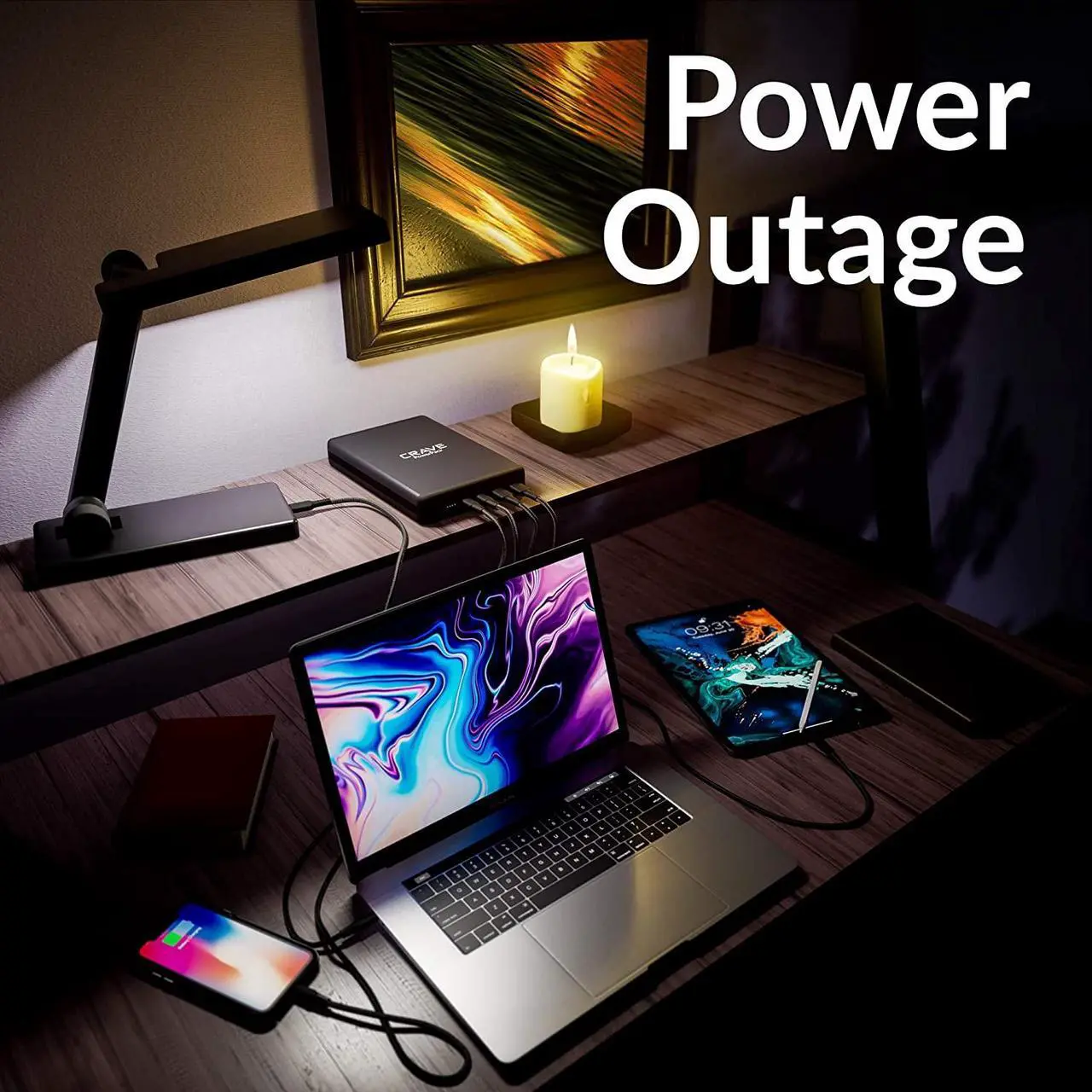 Alt view image 4 of 6 - PD Power Bank 50000mAh, Crave PowerPack Portable Battery Pack Charger [Power Delivery PD 3.0 USB-C 60W + Quick Charge QC 3.0 Dual Ports] for MacBook, iPhone, Samsung, and More