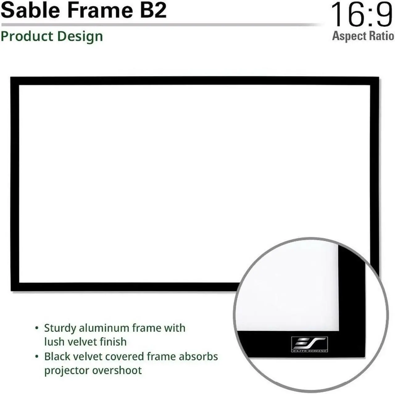 Alt view image 16 of 20 - Elite Screens Sable Frame B2, 120-INCH Diag. 16:9, Active 3D 4K / 8K Ultra HD Fixed Frame Home Theater Projection Projector Screen with Kit, SB120WH2