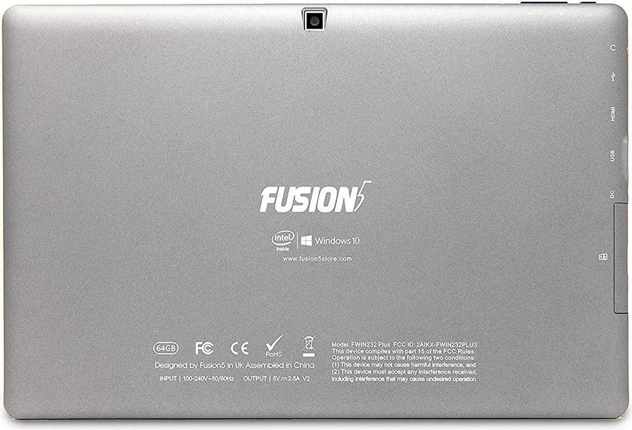 Alt view image 10 of 13 - 10" Windows 10 Fusion5 Ultra Slim Windows Tablet PC- (4GB RAM, 64GB Storage, FWIN232+ Model, Full Size USB 3.0, Intel Quad-core, 5MP and 2MP Dual Cameras, Bluetooth, October 2018 Model,Windows 10 S