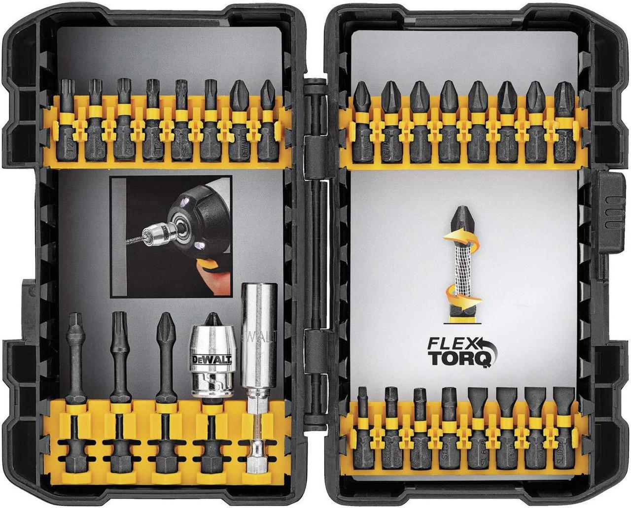 Alt view image 7 of 7 - Dewalt 20V Max Cordless Drill/Driver Kit With Screwdriver/Drill Bit Set, 100-Piece (Dcd771C2 & Dwa2Fts100)