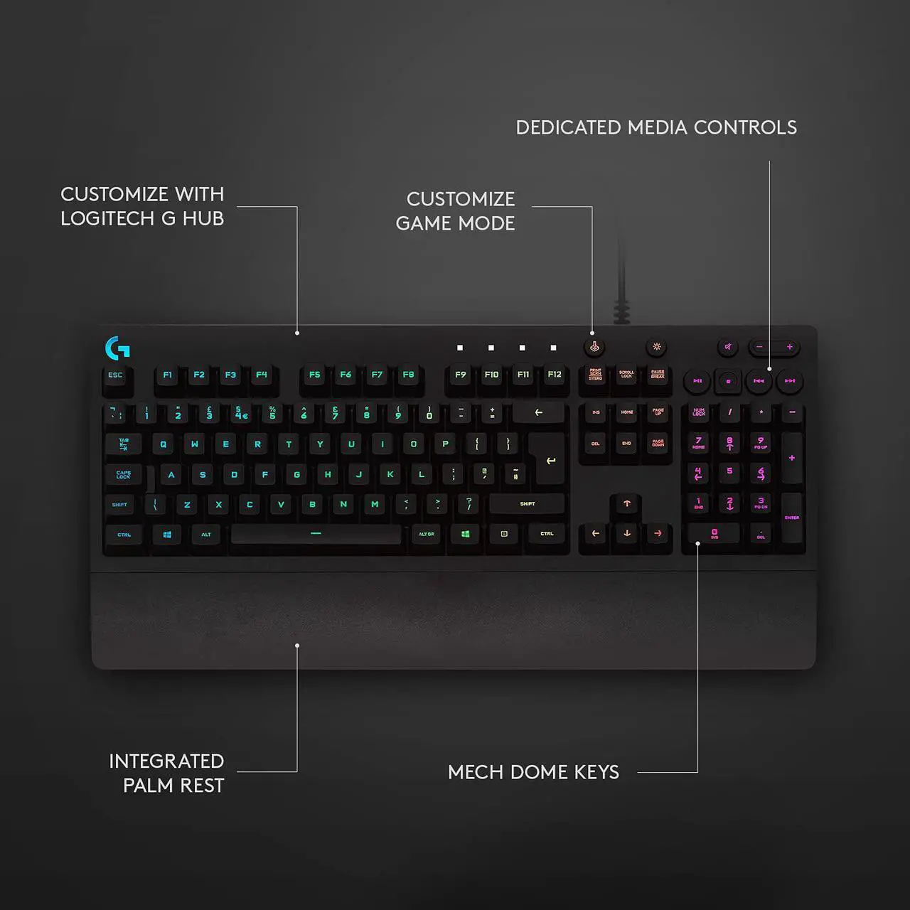 Alt view image 8 of 15 - Logitech G213 Prodigy Gaming Keyboard