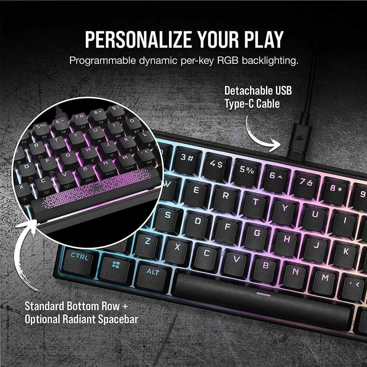 K65 RGB MINI 60% Mechanical Gaming Keyboard — CHERRY MX SPEED