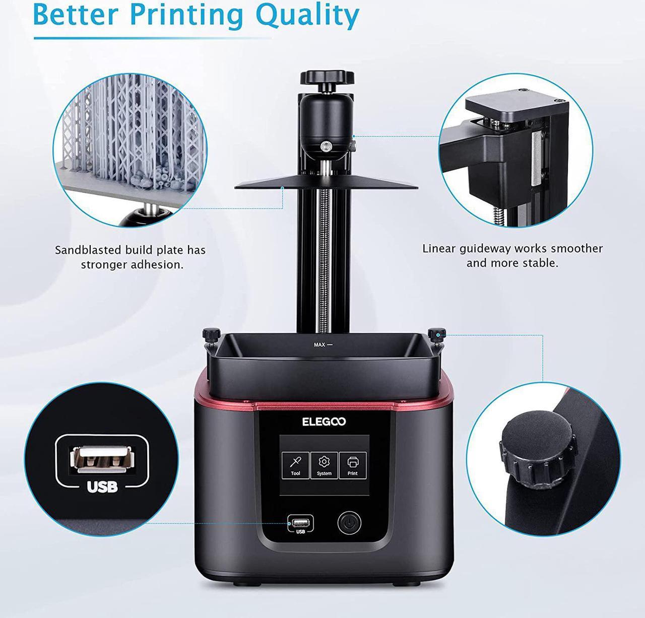 Alt view image 5 of 6 - ELEGOO Mars 3 MSLA 3D Printer Machine UV Photocuring LCD Resin 3D Printers with 6.66 inch 4K Mono LCD and Upgraded COB UV Light Source Printing Size 143.36mm x 89.6mm x 175mm