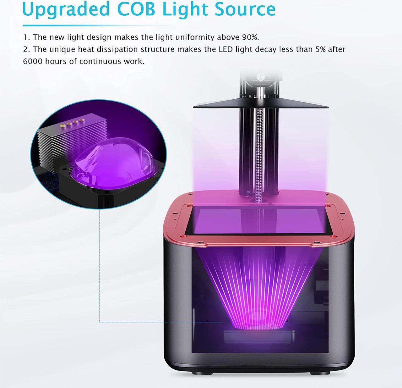 Alt view image 4 of 6 - ELEGOO Mars 3 MSLA 3D Printer Machine UV Photocuring LCD Resin 3D Printers with 6.66 inch 4K Mono LCD and Upgraded COB UV Light Source Printing Size 143.36mm x 89.6mm x 175mm
