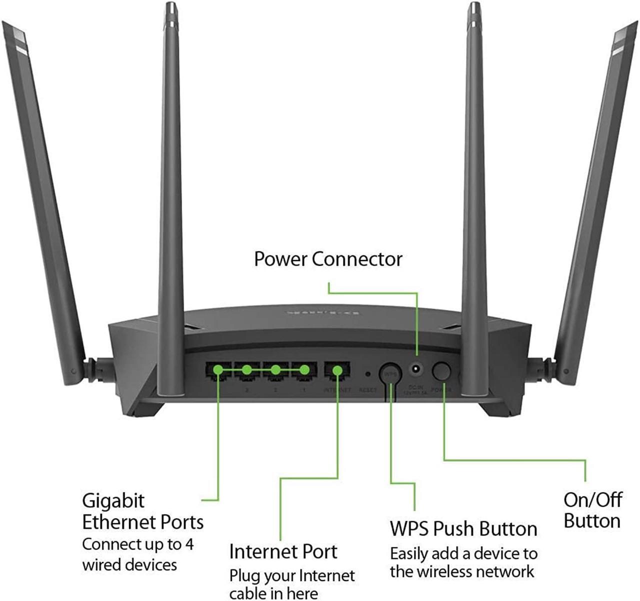 Alt view image 12 of 17 - D-Link WiFi Router AC1700 Mesh Smart Internet Network Works with Alexa & Google Assistant, WP3 MU-MIMO Dual Band Gigabit Gaming (DIR-1750-US) ( NEW )