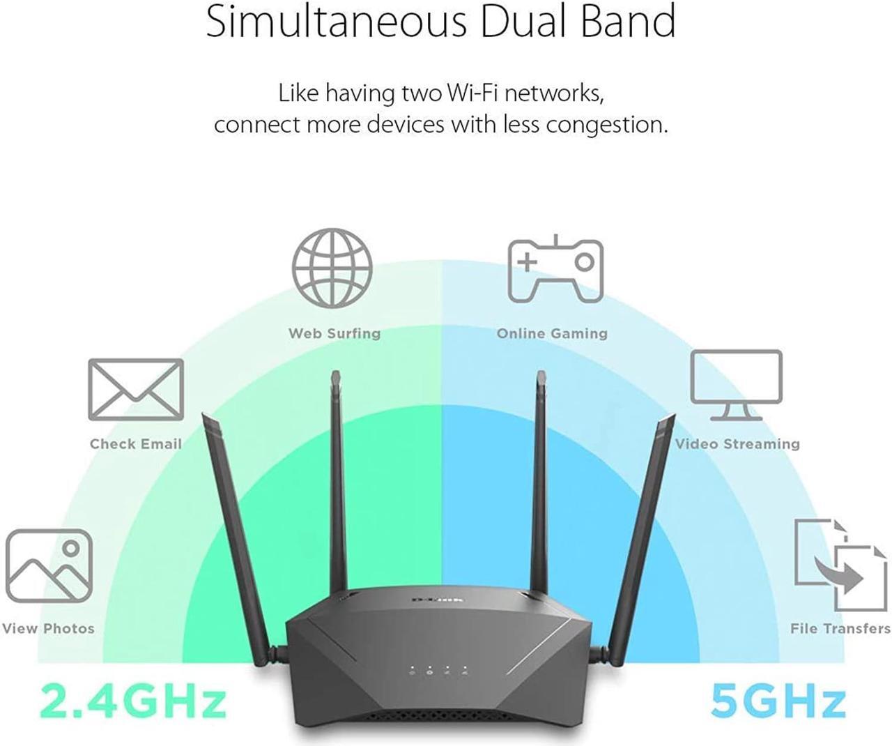 Alt view image 13 of 17 - D-Link WiFi Router AC1700 Mesh Smart Internet Network Works with Alexa & Google Assistant, WP3 MU-MIMO Dual Band Gigabit Gaming (DIR-1750-US) ( NEW )