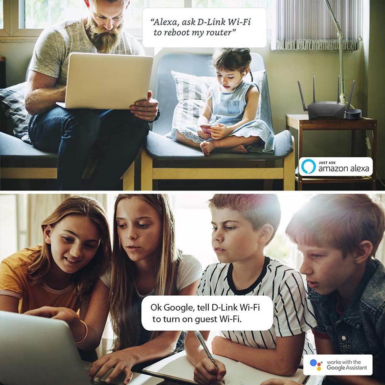 Alt view image 16 of 17 - D-Link WiFi Router AC1700 Mesh Smart Internet Network Works with Alexa & Google Assistant, WP3 MU-MIMO Dual Band Gigabit Gaming (DIR-1750-US) ( NEW )