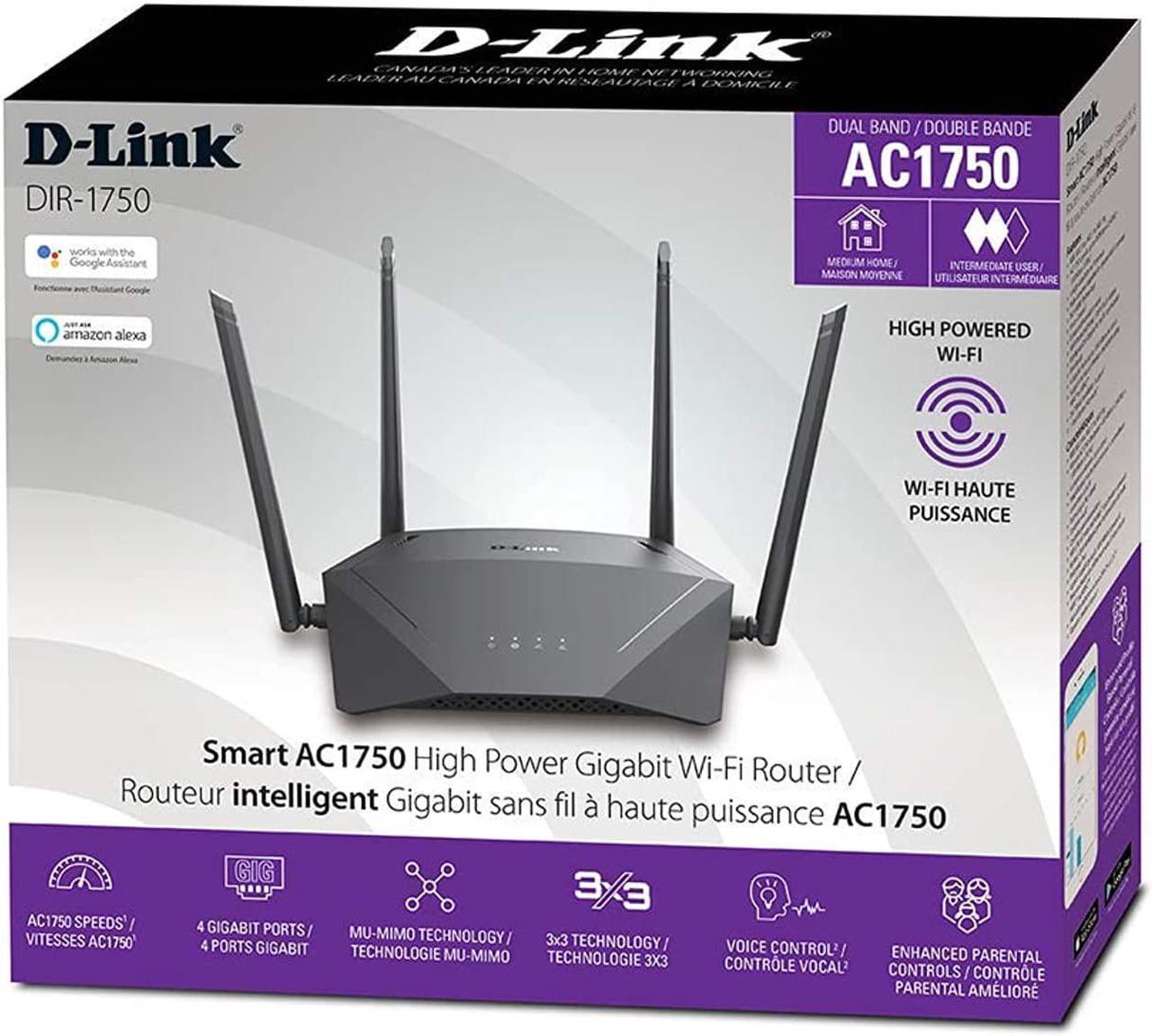 Alt view image 17 of 17 - D-Link WiFi Router AC1700 Mesh Smart Internet Network Works with Alexa & Google Assistant, WP3 MU-MIMO Dual Band Gigabit Gaming (DIR-1750-US) ( NEW )