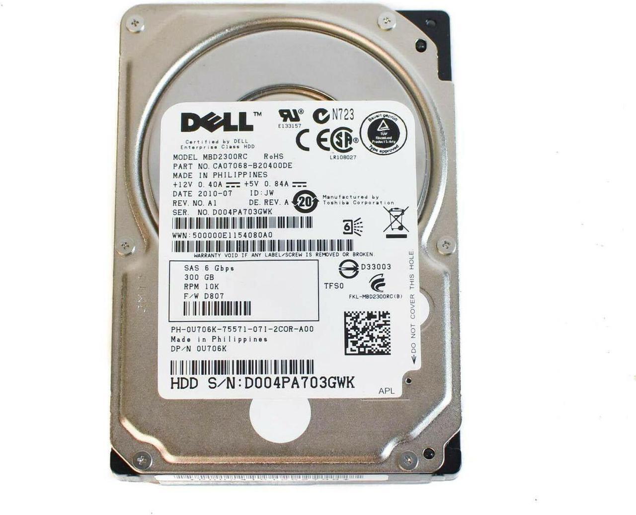 Alt view image 2 of 11 - Dell-IMSourcing U706K DS 300 GB Hard Drive - 2.5" Internal - SAS (6Gb/s SAS)