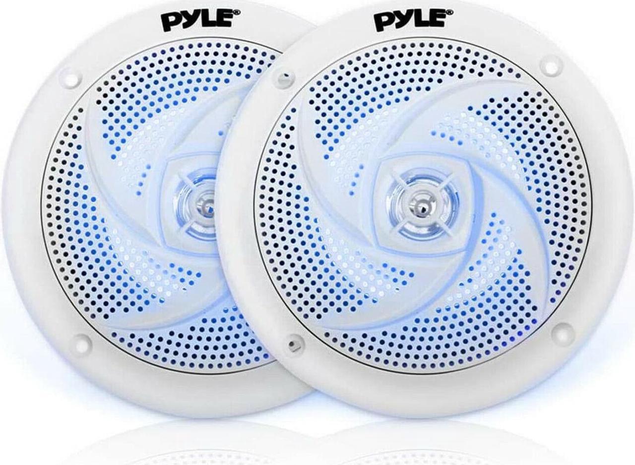 Alt view image 9 of 18 - Pyle PLMRS53WL 5.25 in. Waterproof Rated Marine Speakers with LED lights, White - 180 Watt