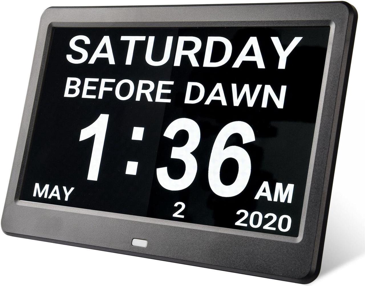 Yescom 10" LCD Day Clock Digital Calendar Dementia Display Elderly Home Office