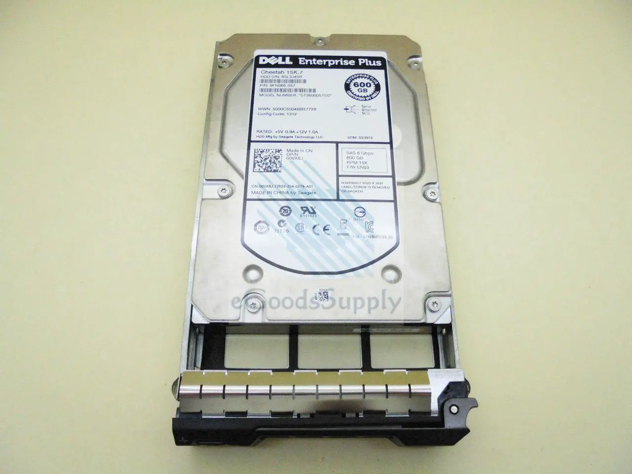 Alt view image 2 of 3 - Dell 0VX8J 00VX8J 600GB 6G SAS 15K 3.5in ENT HDD ST3600057SS
