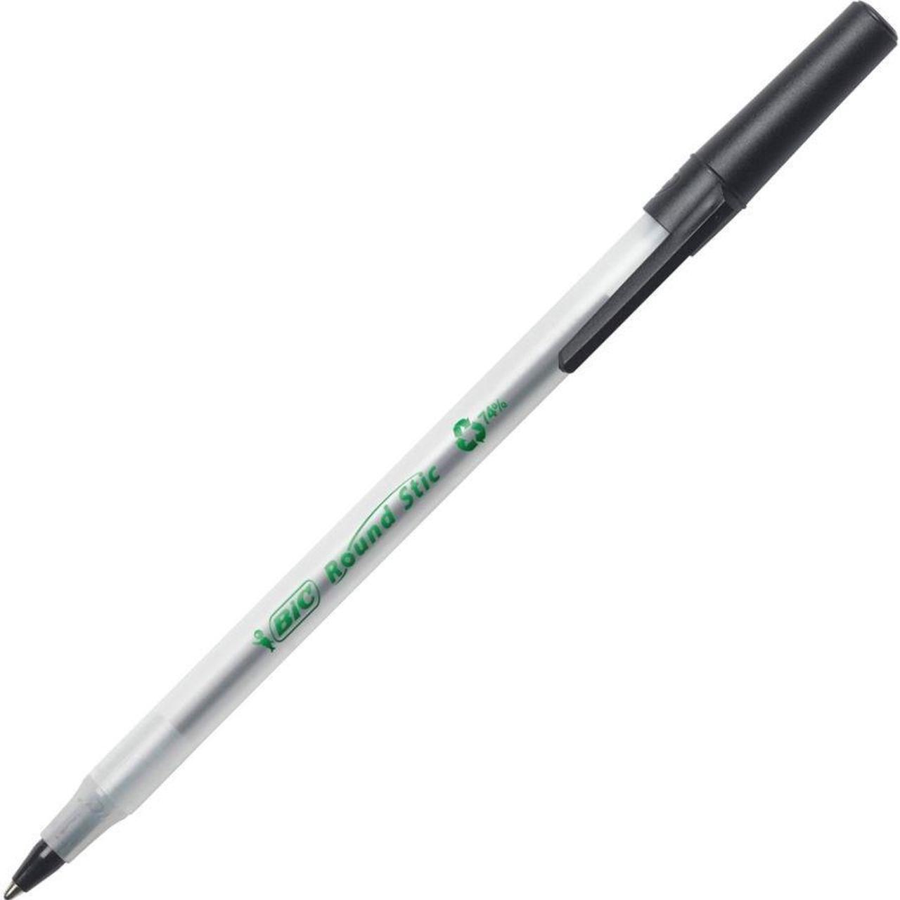 Alt view image 6 of 20 - BIC Ecolutions Round Stic Ballpoint Pen Black Ink 1mm Medium 50/Pack GSME509BK