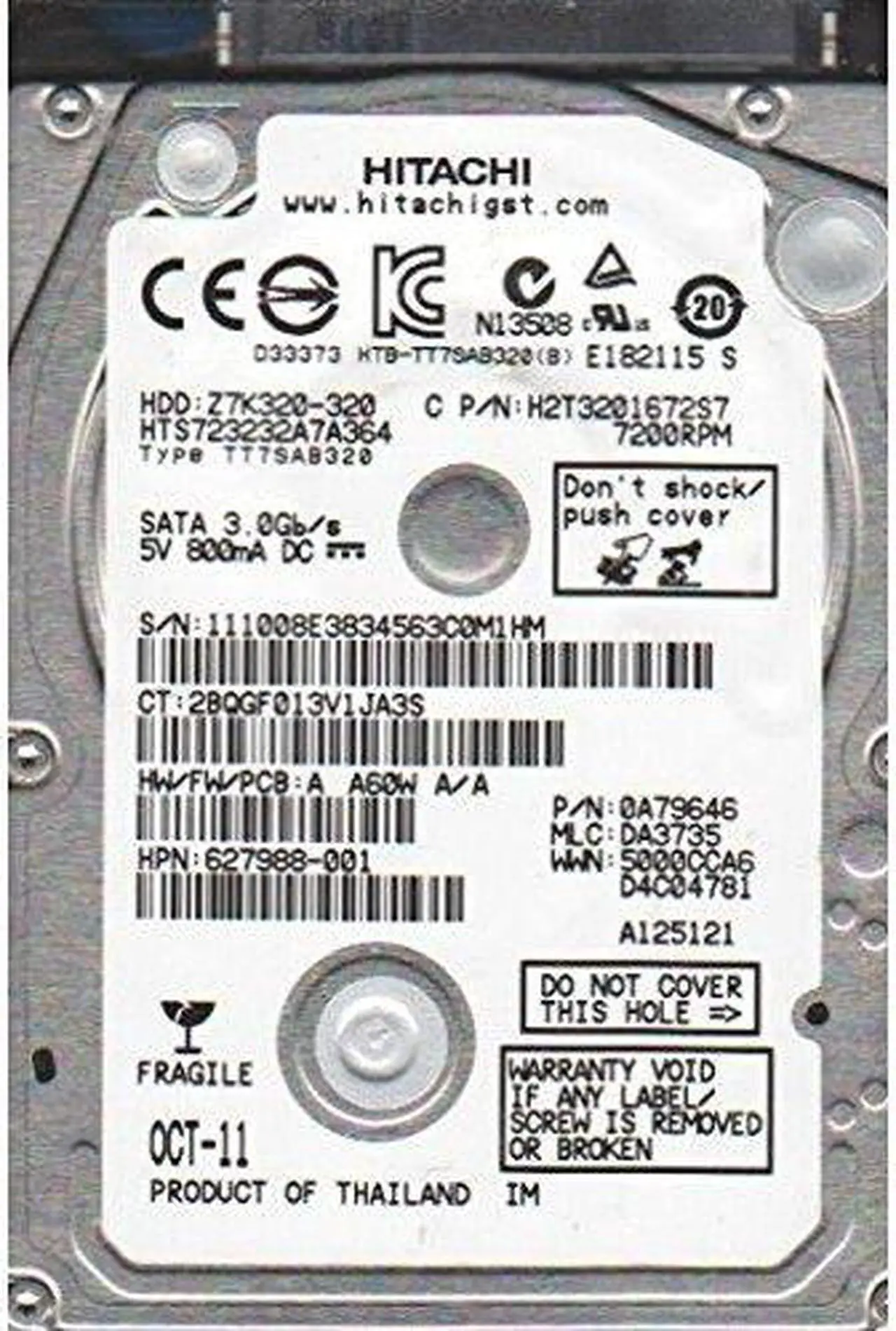 Main image of Hitachi Travelstar Z7K320 HTS723232A7A364 (0A78743)