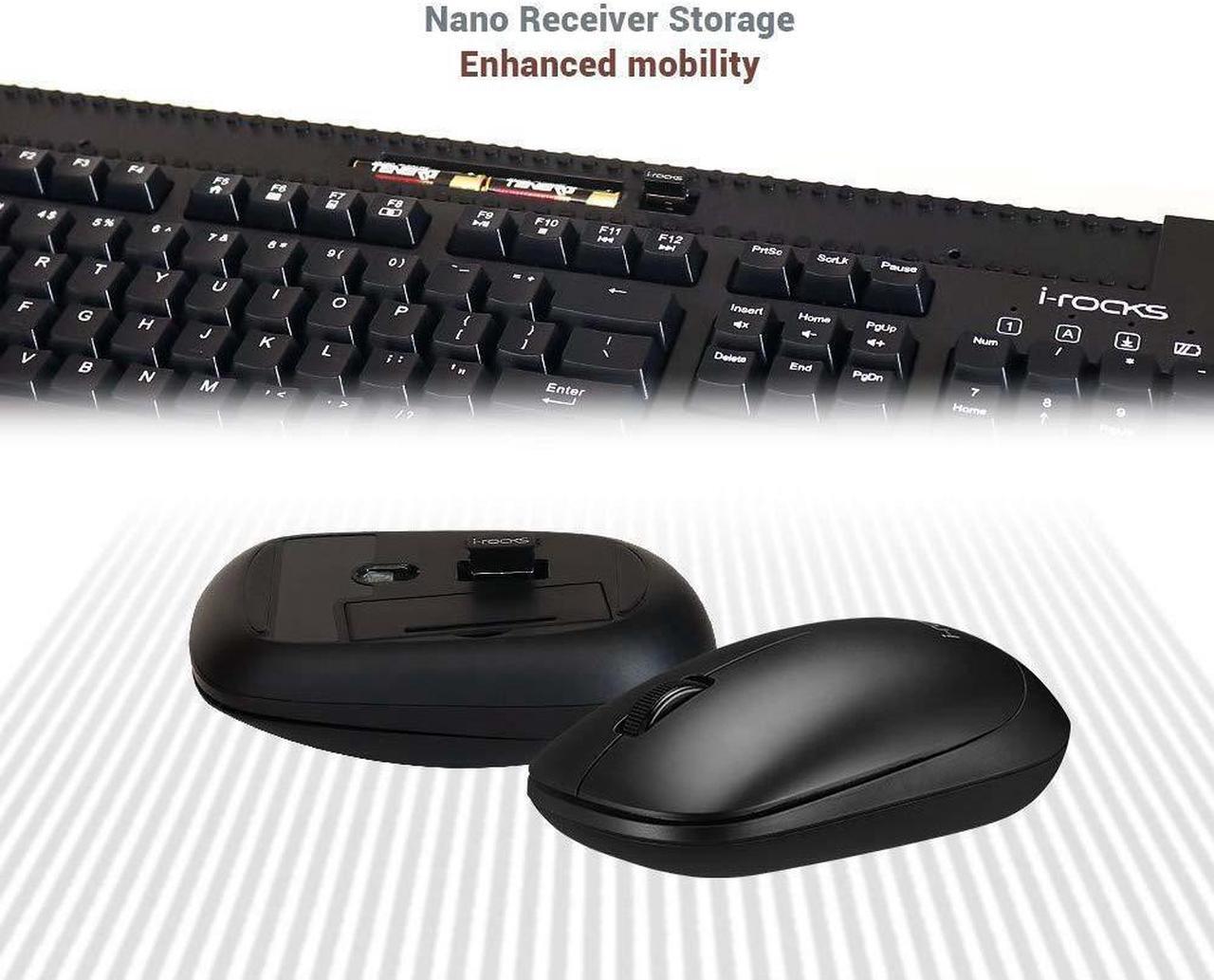 Alt view image 6 of 6 - i-Rocks IRK77RP-BK 2.4GHz RF Wireless Multimedia Keyboard Mouse Combo for PC