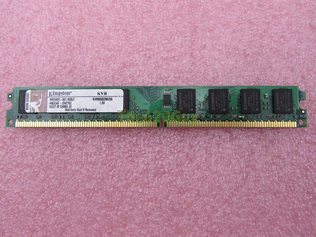 Kvr800D2N6/2G 2Gb Pc2-6400U Ddr2 800 Cl6 Low Profile Desktop Memory