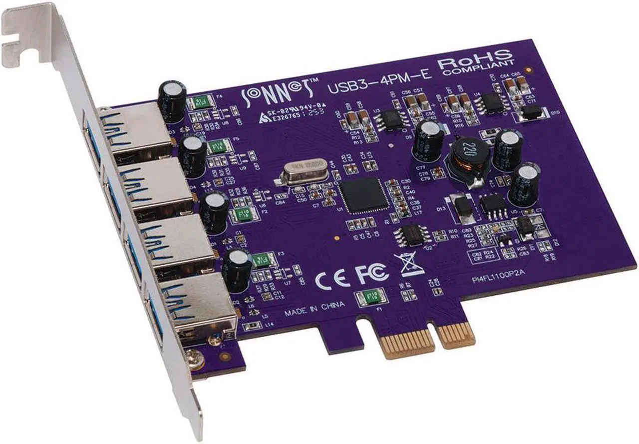 Main image of Sonnet Technologies USB3-4PM-E Allegro Usb 3.0 Pcie (4 Ports) - Pci Express - Plug-In Card - 4 Usb Port(S) - 4 Usb 3.0 Port(S)