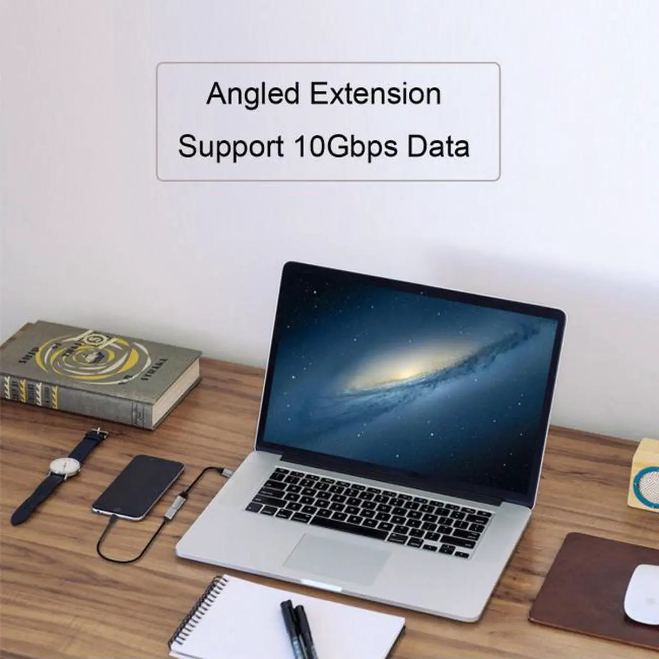 Alt view image 5 of 7 - Jimier 100CM USB-C USB 3.1 Type-C Male to Female Extension Data Cable 10Gbps 100W with Sleeve for Laptop Phone