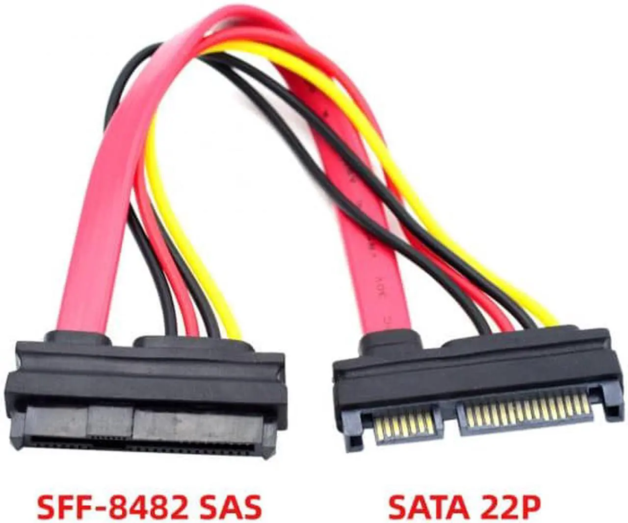 Alt view image 3 of 7 - Xiwai SFF-8482 SAS 29Pin to 22Pin SATA Hard Disk Drive Raid Extension Cable with Data Power Port