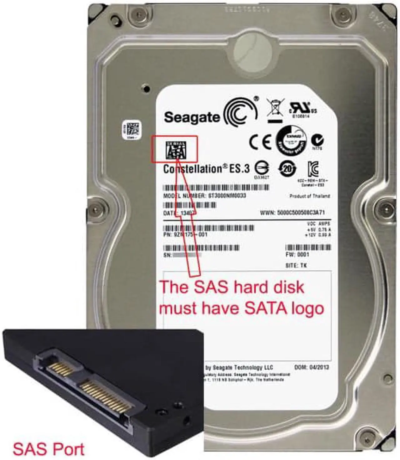Alt view image 5 of 7 - Xiwai SFF-8482 SAS 29Pin to 22Pin SATA Hard Disk Drive Raid Extension Cable with Data Power Port