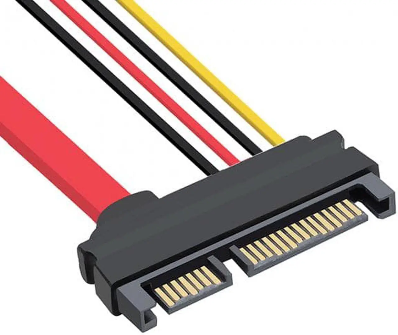 Alt view image 7 of 7 - Xiwai SFF-8482 SAS 29Pin to 22Pin SATA Hard Disk Drive Raid Extension Cable with Data Power Port