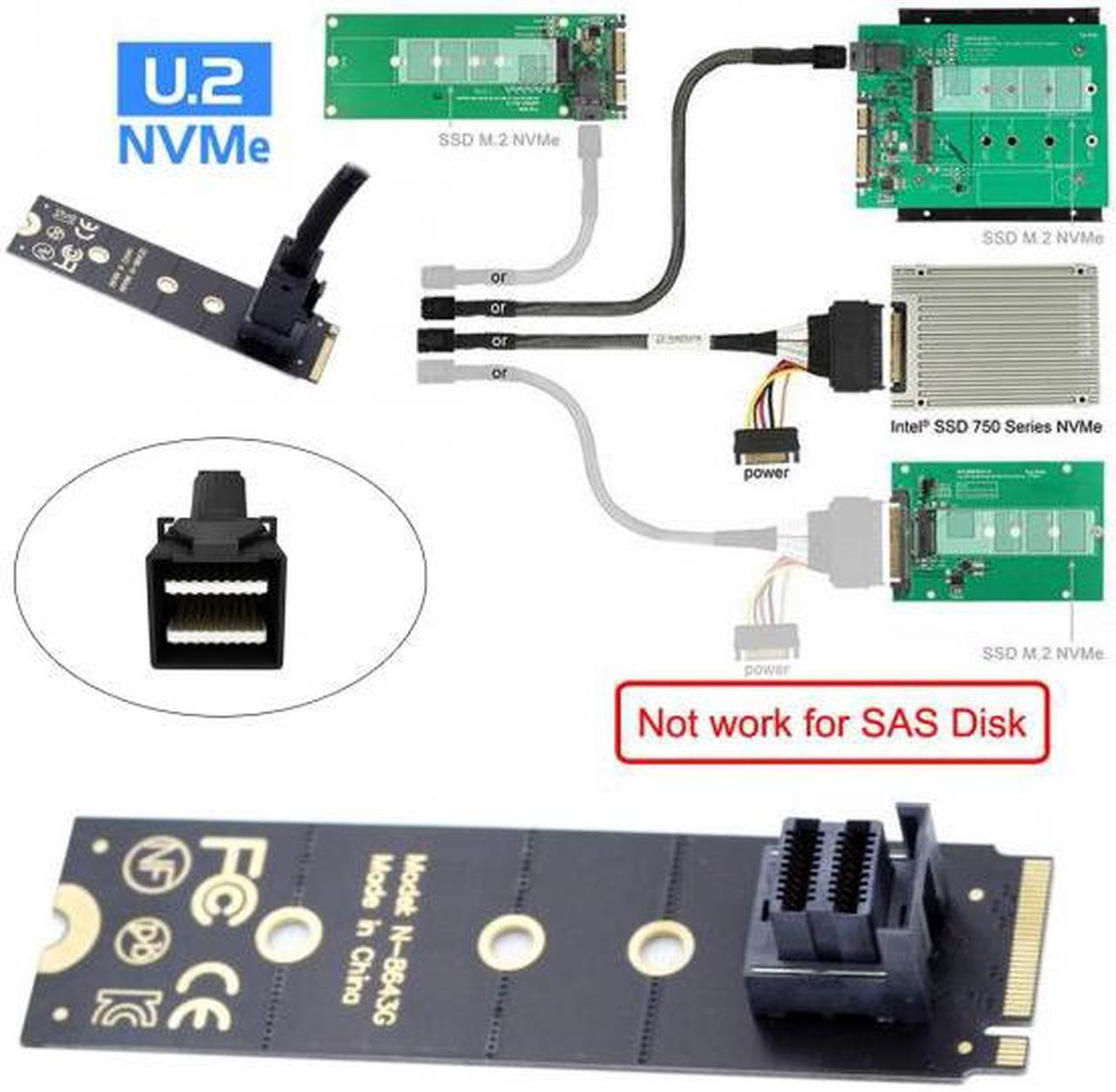 Alt view image 5 of 7 - Xiwai 22X80mm 2280 M.2 SFF-8643 Card and U.2 U2 SFF-8639 NVME PCIe SSD Cable PCI-E 3.0 4.0 for Mainboard SSD