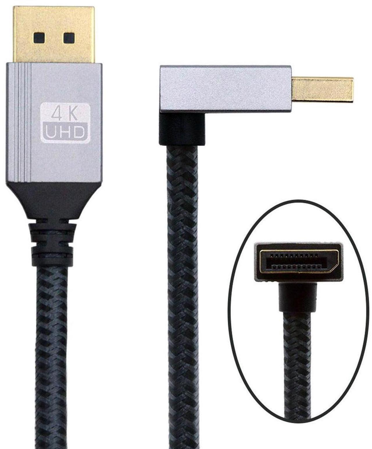 Main image of Xiwai 100cm Down Angled DisplayPort DP to DP Cable 4K 60hz Cable Silver Sleeve Ultra-HD UHD 90 Degree for Desktop Laptop Monitor Graphics Card